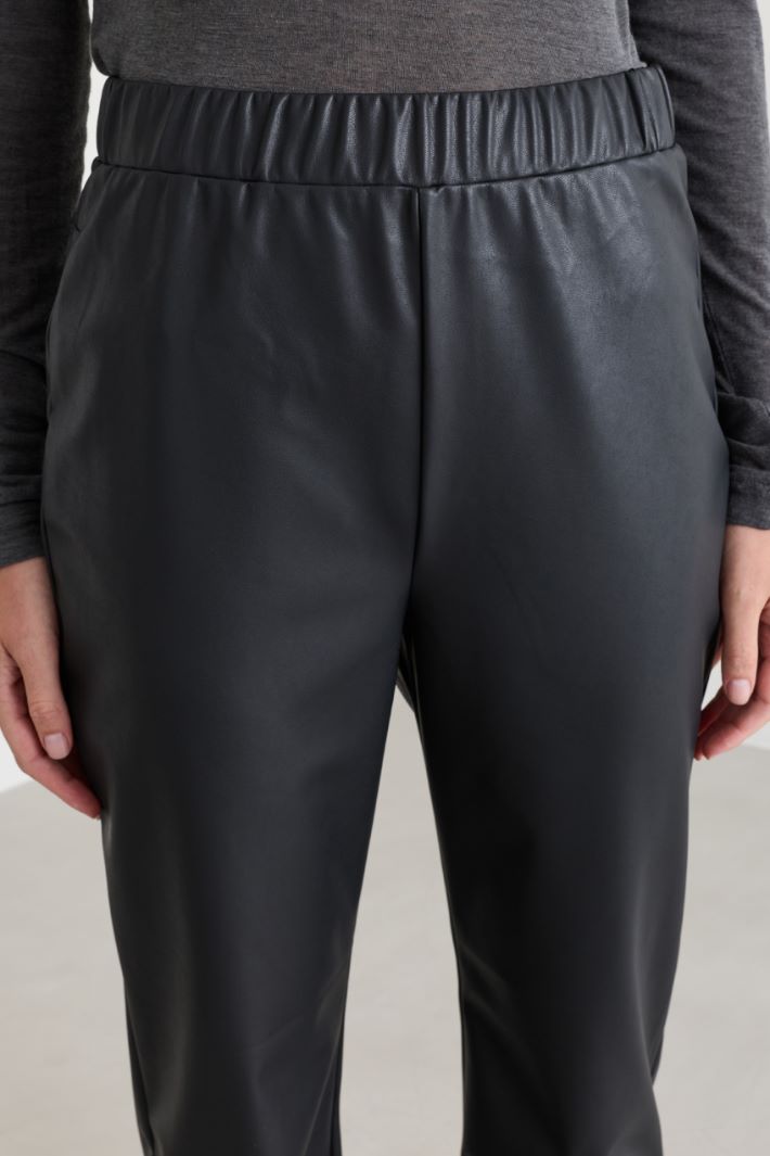 Coated jersey leggings - BLACK - Intrend - 3