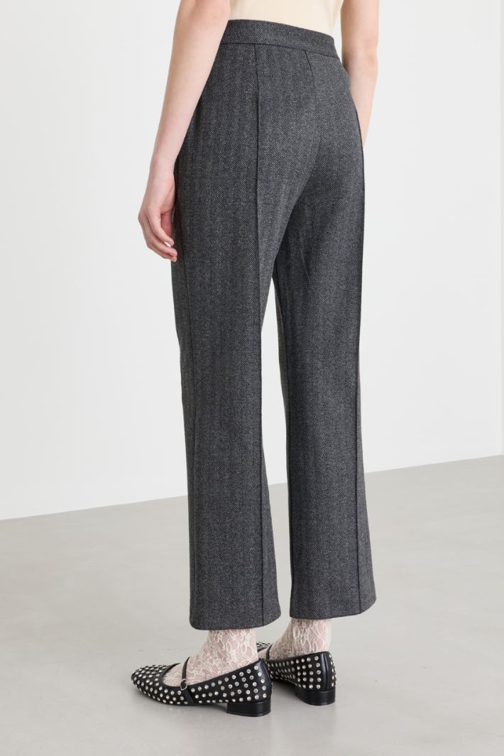 Cropped jersey trousers - GREY - Intrend - 4