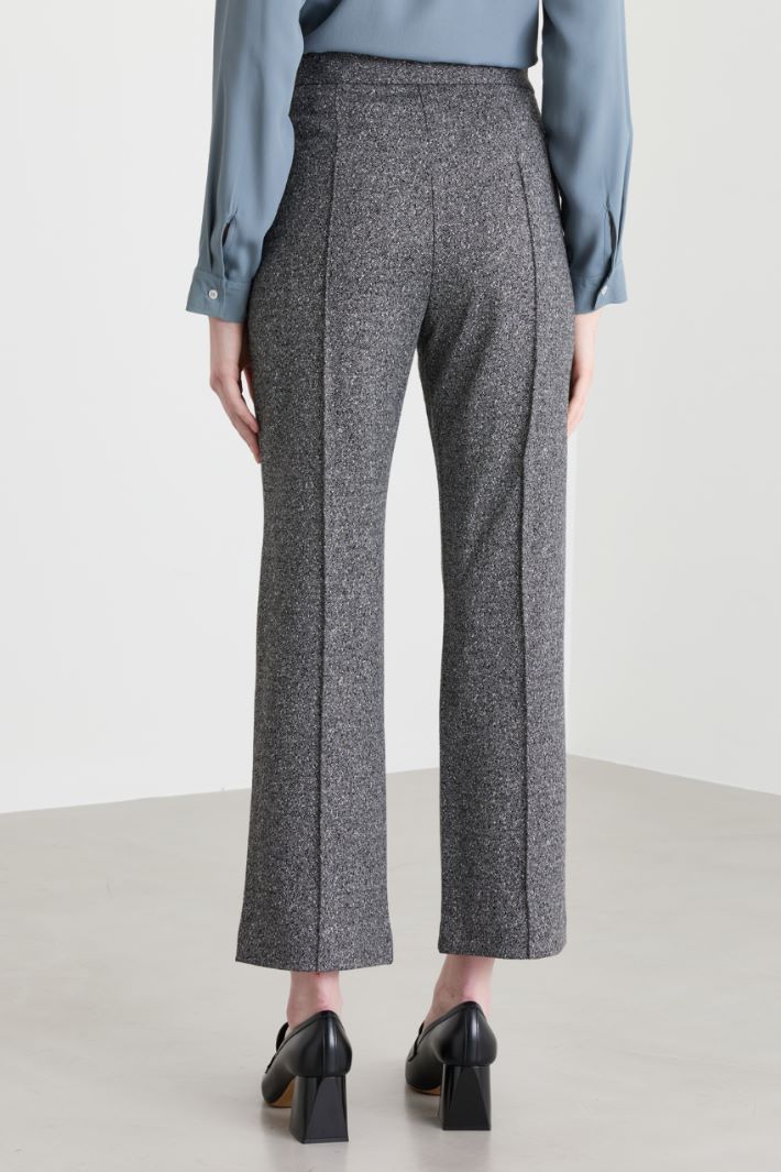 Cropped jersey trousers - GREY BLACK - Intrend - 4