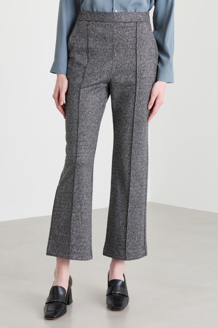 Cropped jersey trousers - GREY BLACK - Intrend - 2