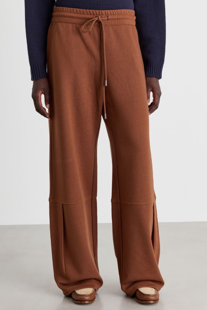 Pantalone jogger in felpa - MARRONE - Intrend - 2
