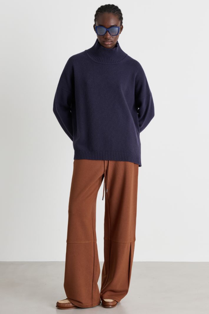 Pantalone jogger in felpa - MARRONE - Intrend