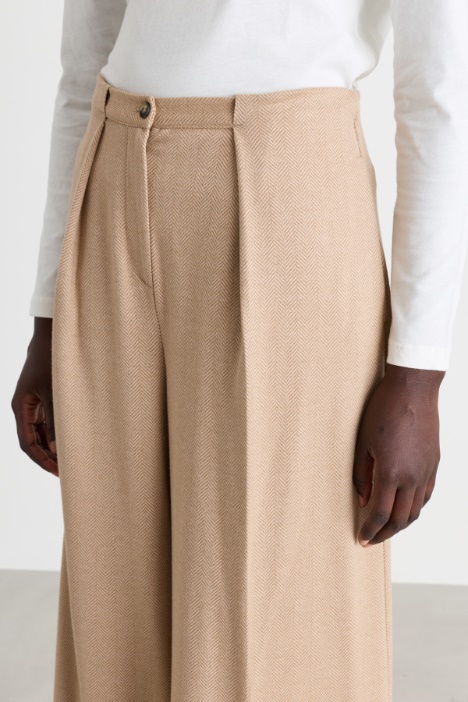 Pantalone palazzo in jacquard