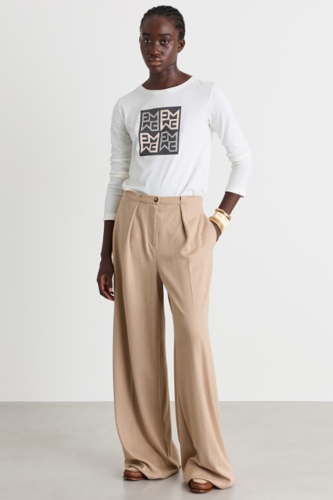 Jacquard palazzo trousers - Intrend