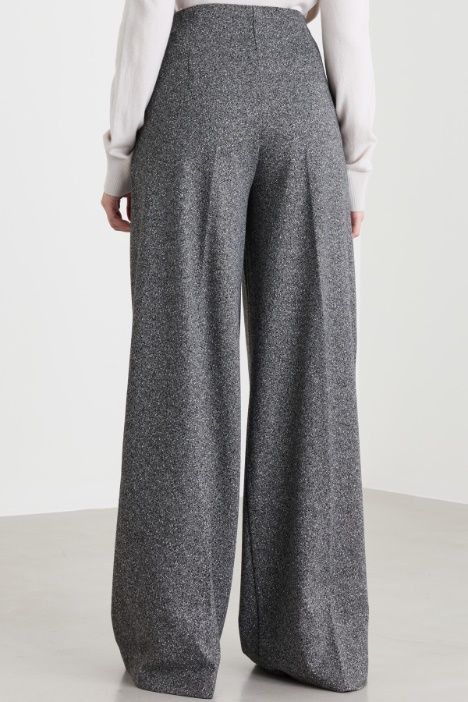 Pantalone palazzo in jacquard di viscosa