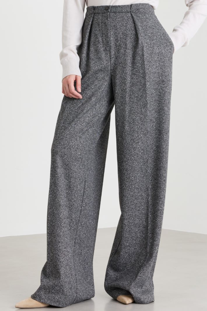 Jacquard palazzo trousers - GREY - Intrend - 2