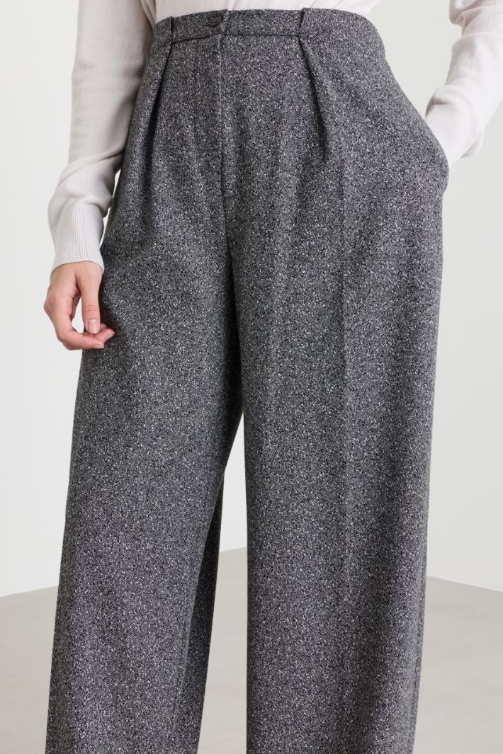 Jacquard palazzo trousers - GREY - Intrend - 3