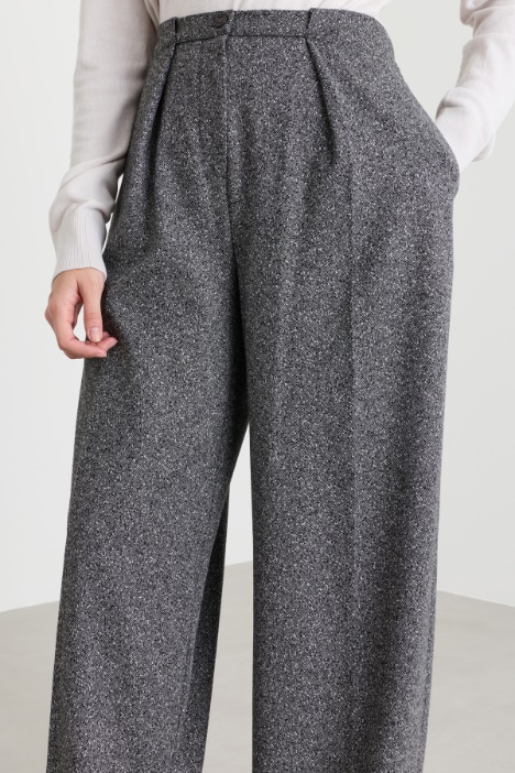 Pantalone palazzo in jacquard di viscosa