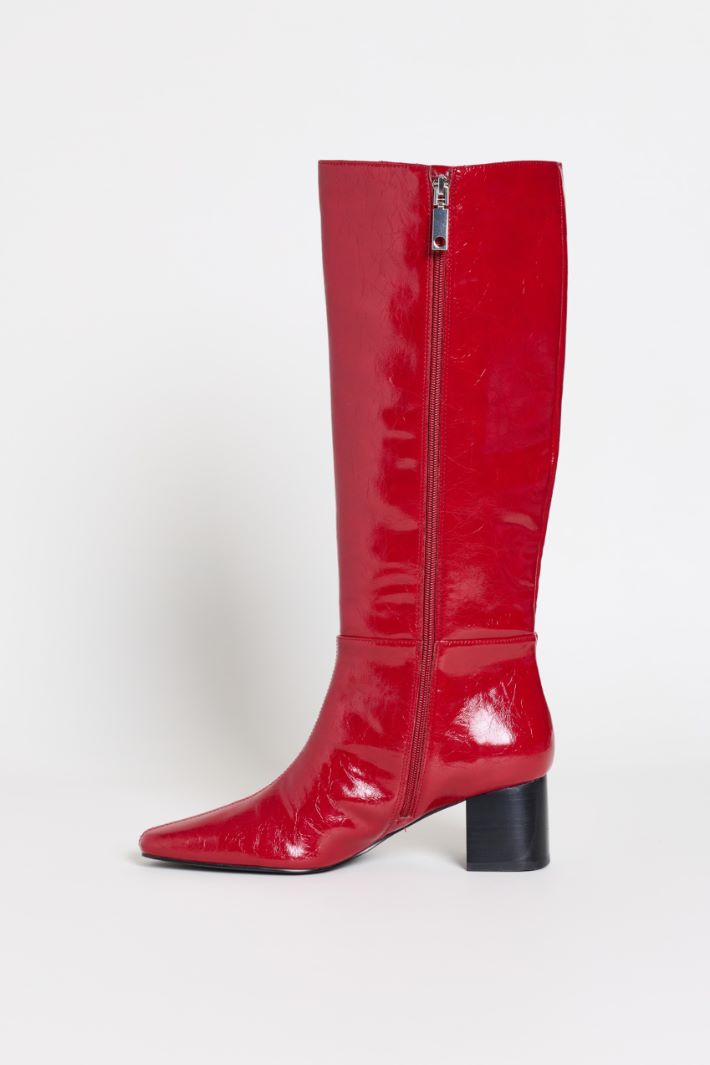 Bottes ajustées à talon bloc - ROUGE - Intrend - 3