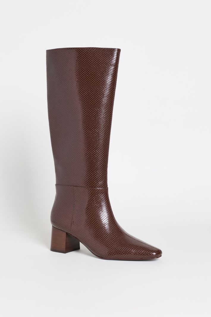 Slim block-heeled boots - BROWN - Intrend - 2