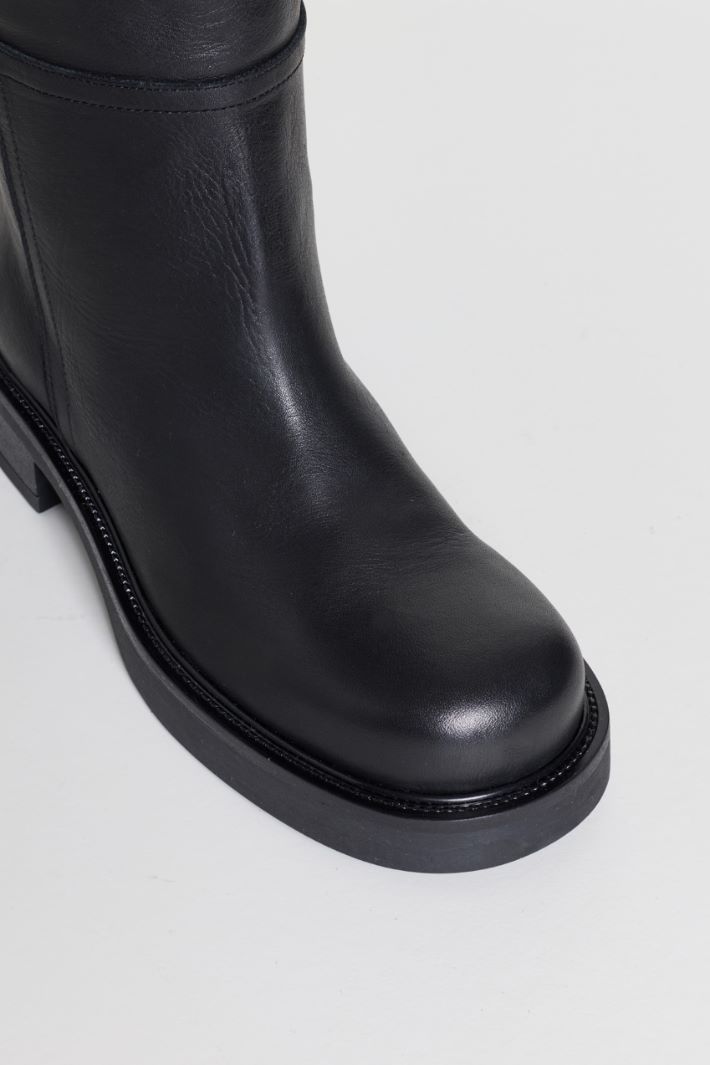 Leather Fisherman Boots - BLACK - Intrend - 4