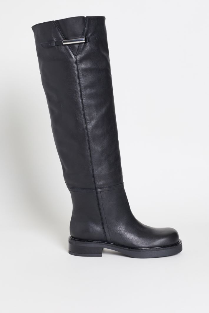 Leather Fisherman Boots - BLACK - Intrend