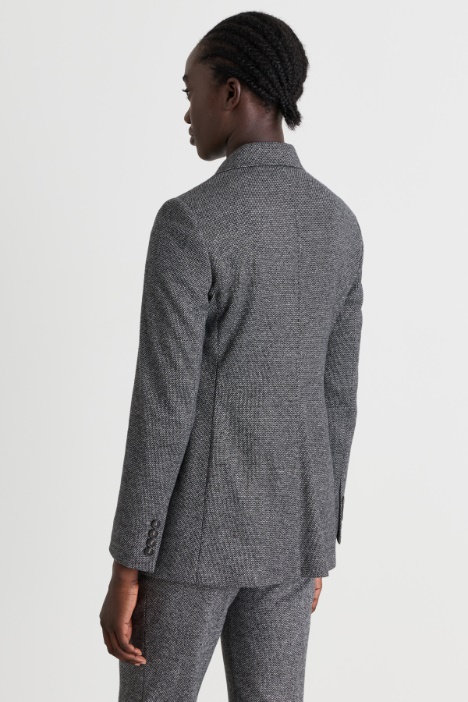 Blazer doppiopetto in jersey di misto viscosa e cotone