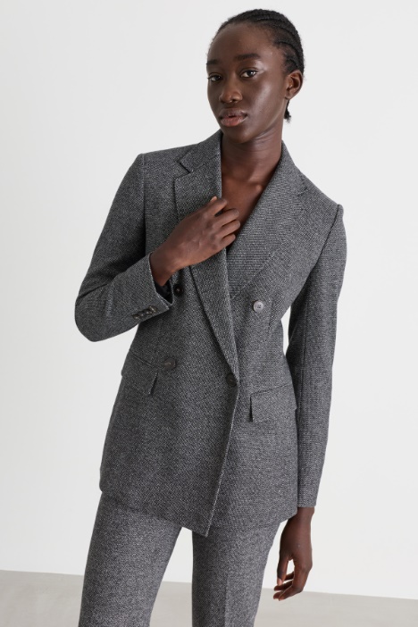 Double-breasted jersey blazer - Intrend