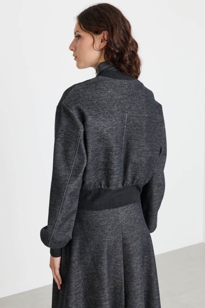 Bomber in jersey con tasche - GRIGIO - Intrend - 4
