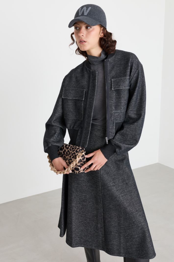 Bomber in jersey con tasche - GRIGIO - Intrend - 2