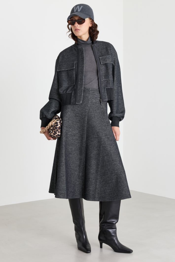 Bomber in jersey con tasche - GRIGIO - Intrend
