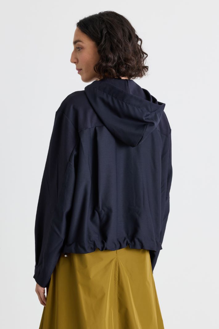 Giacca hoodie con inserti - BLU - Intrend - 4
