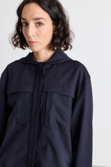 Giacca hoodie in jersey con inserti