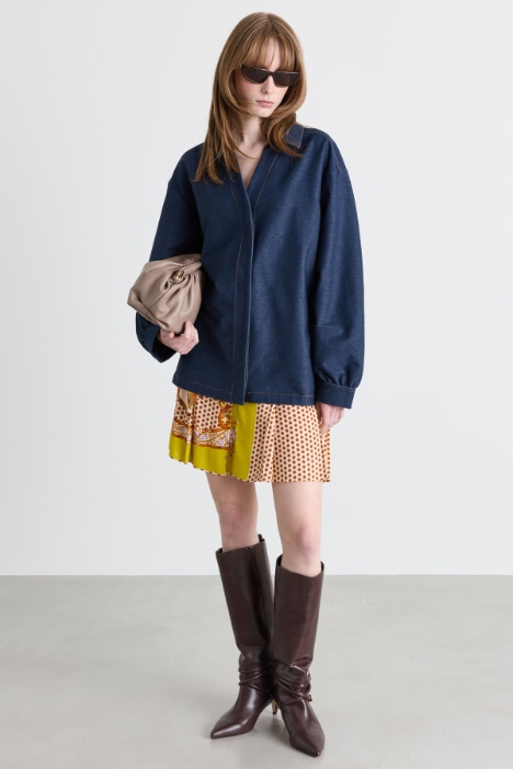Giacca in jersey effetto jeans - Intrend