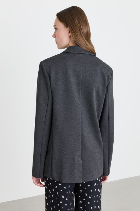 Blazer doppiopetto oversize in jersey di viscosa