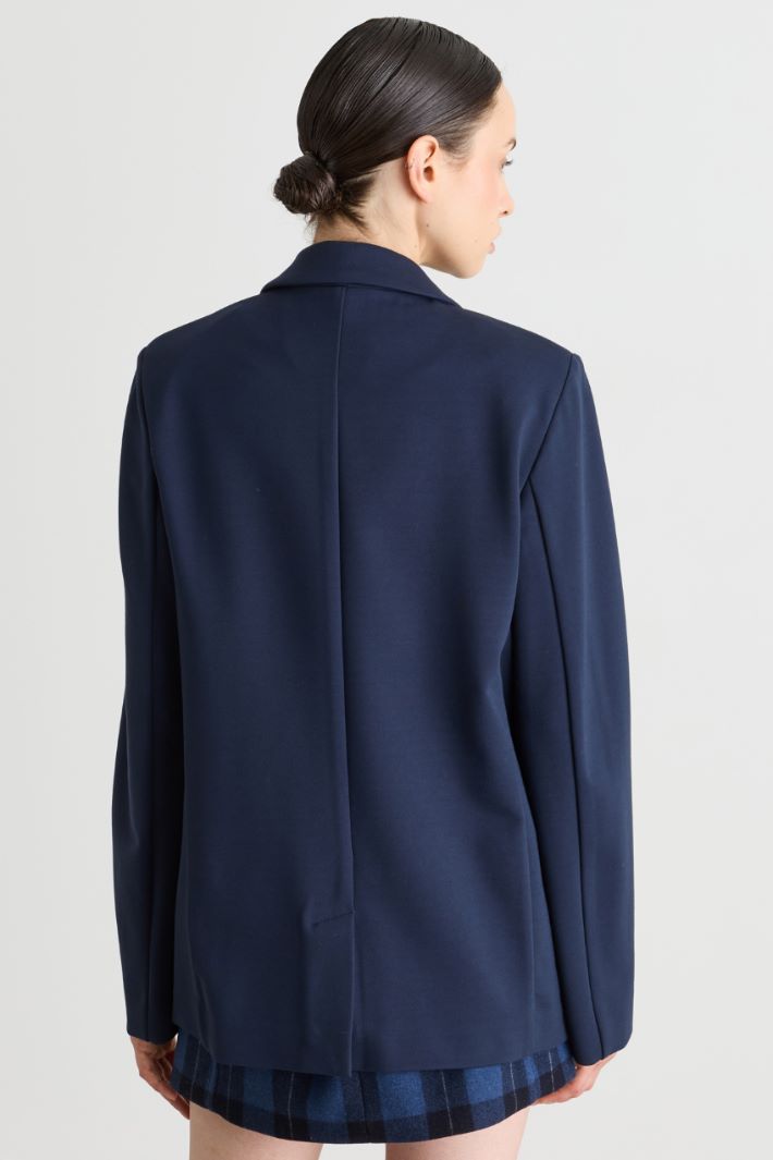 Blazer doppiopetto oversize - BLU - Intrend - 4