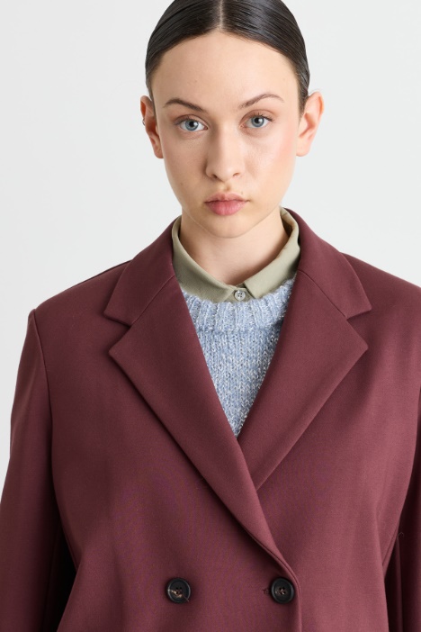 Blazer doppiopetto oversize in jersey di viscosa