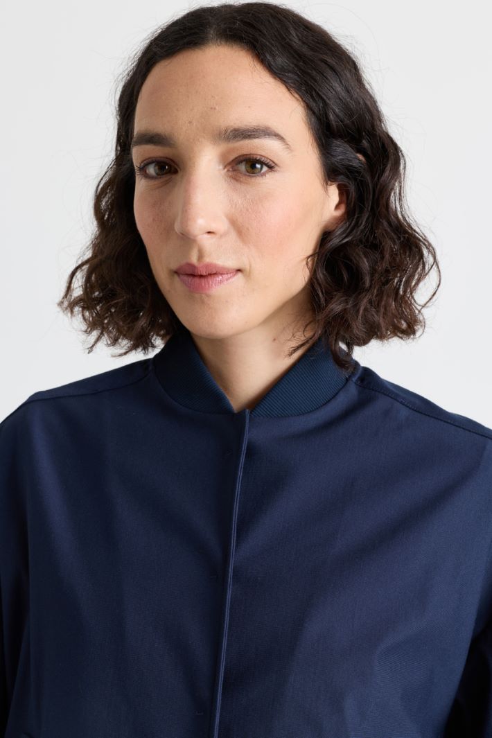 Bomber corto in jersey - BLU - Intrend - 3
