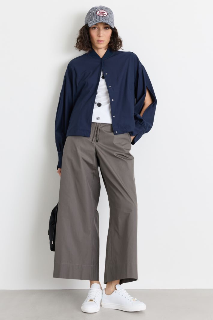 Bomber corto in jersey - BLU - Intrend