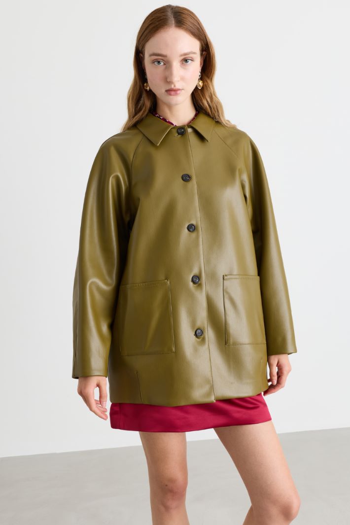 Cappotto spalmato - VERDE - Intrend - 2