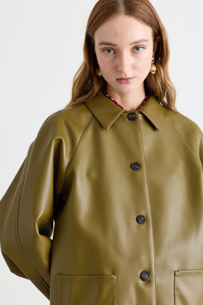 Cappotto spalmato - VERDE - Intrend - 3