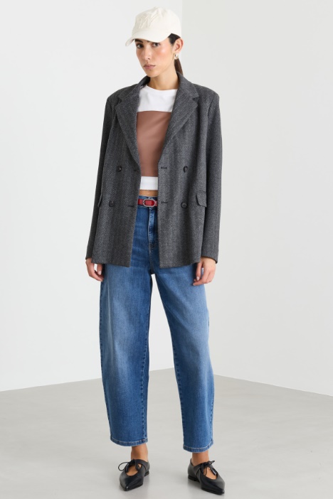 Blazer cruzado de jacquard - Intrend