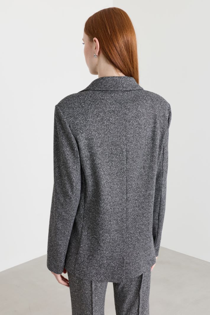 Blazer doppiopetto in jacquard - GRIGIO NERO - Intrend - 4