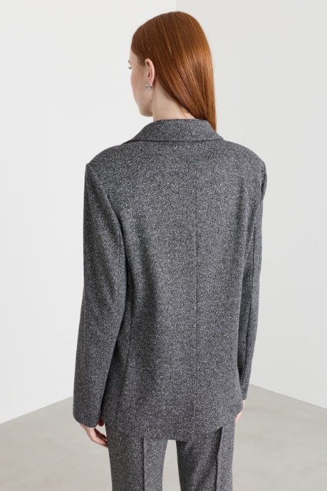 Blazer doppiopetto in jacquard di viscosa stretch