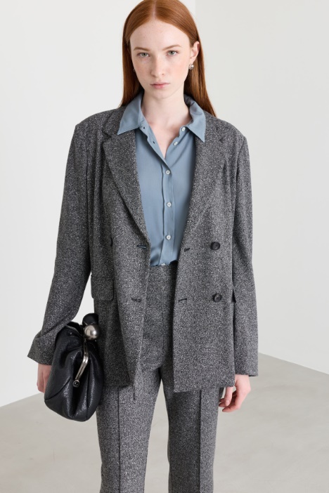 Blazer doppiopetto in jacquard - Intrend