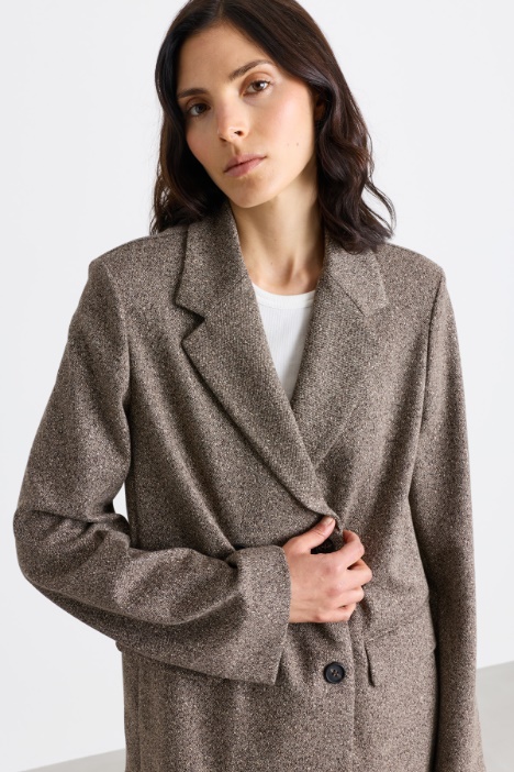 Blazer doppiopetto in jacquard di viscosa stretch