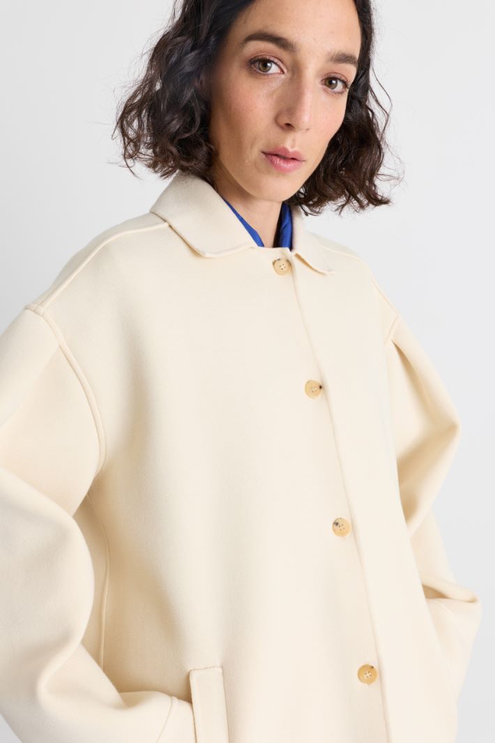 Giaccone in jersey double - BIANCO - Intrend - 3