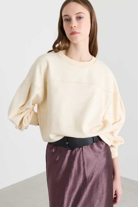 Felpa boxy con manica balloon - Intrend