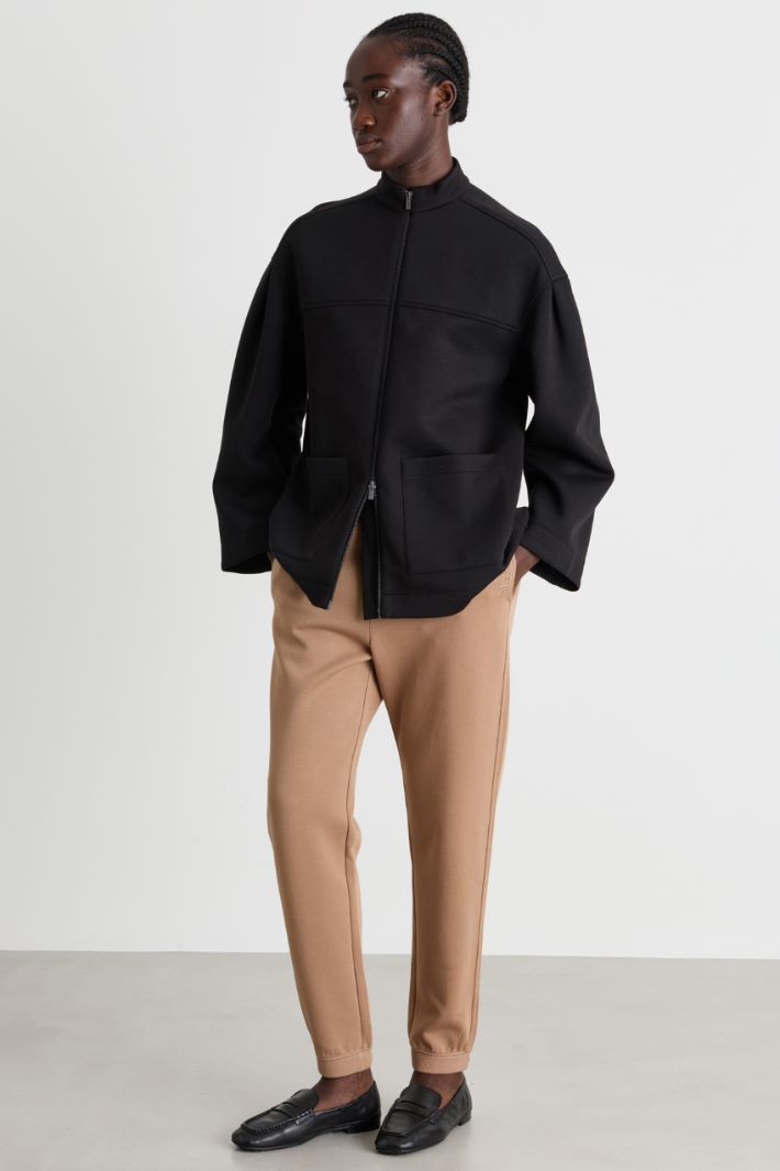 Giacca in jersey con zip - NERO - Intrend