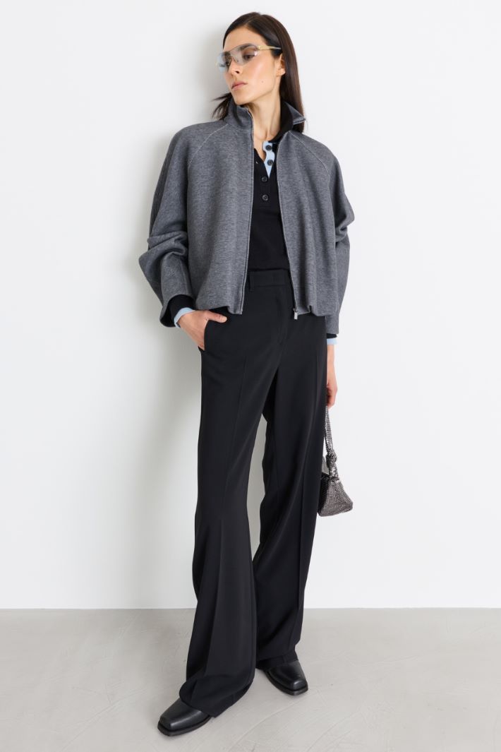 Felpa boxy in jersey - GRIGIO - Intrend