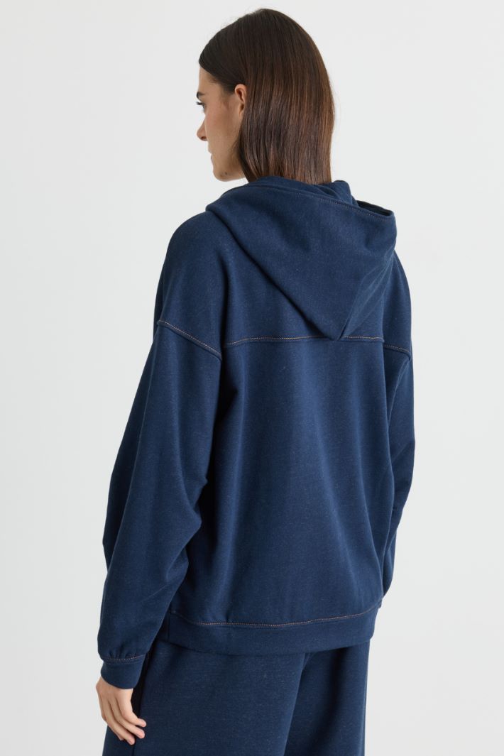 Felpa effetto jeans - BLU - Intrend - 4