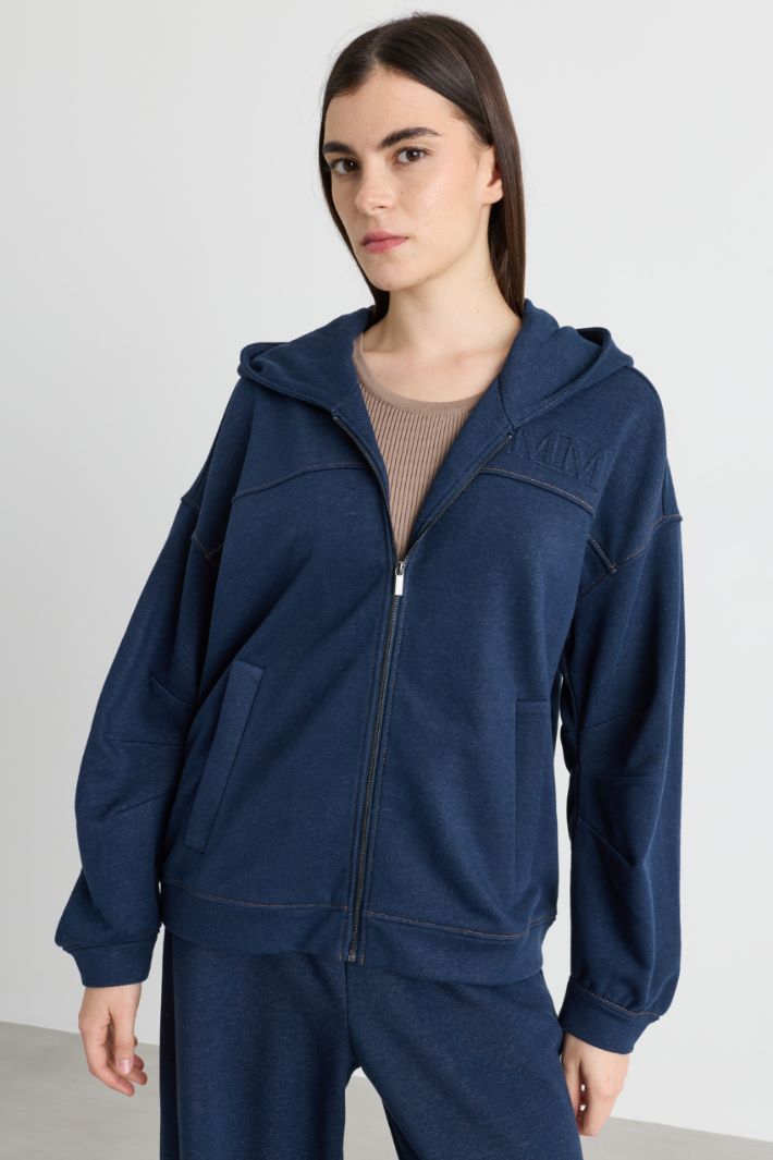 Felpa effetto jeans - BLU - Intrend - 2