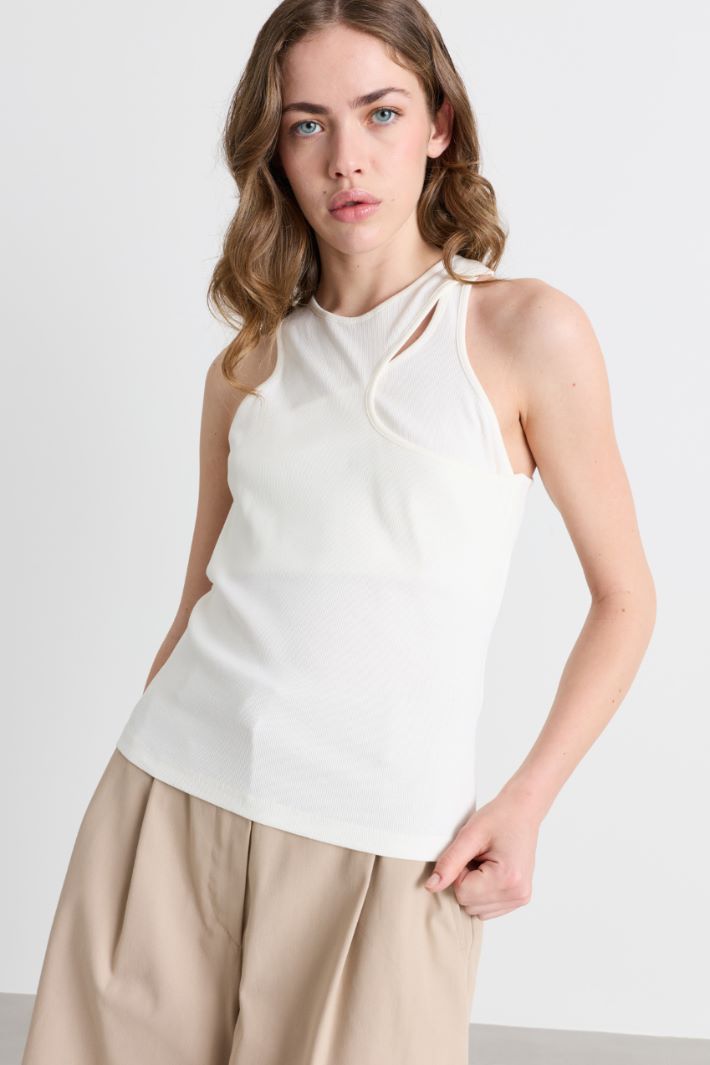 Top cut-out senza maniche - BIANCO - Intrend - 2