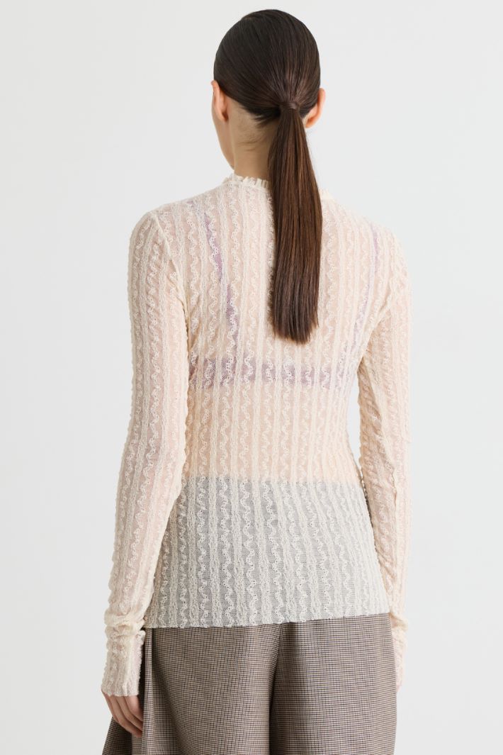 Top in jersey pizzo - BIANCO - Intrend - 4
