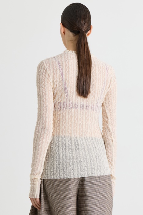 Top in jersey pizzo