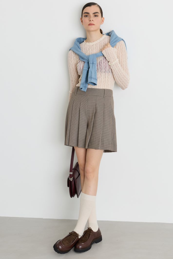 Top in jersey pizzo - BIANCO - Intrend