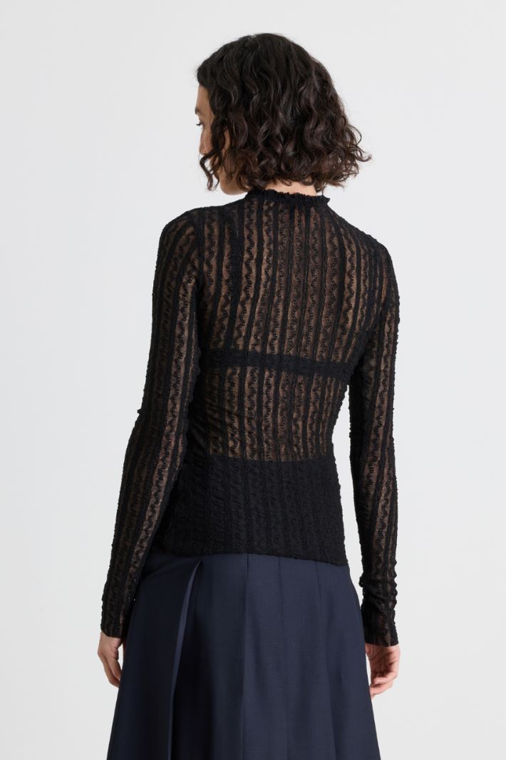 Top in jersey pizzo - NERO - Intrend - 4