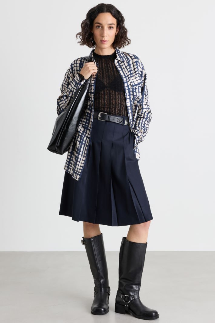 Top in jersey pizzo - NERO - Intrend
