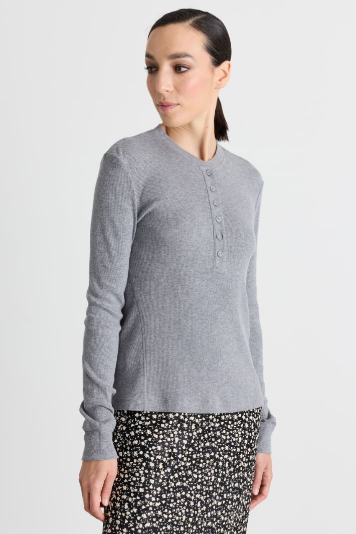 Serafino in jersey a costine - GRIGIO - Intrend - 2