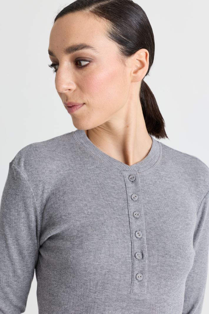 Serafino in jersey a costine - GRIGIO - Intrend - 3